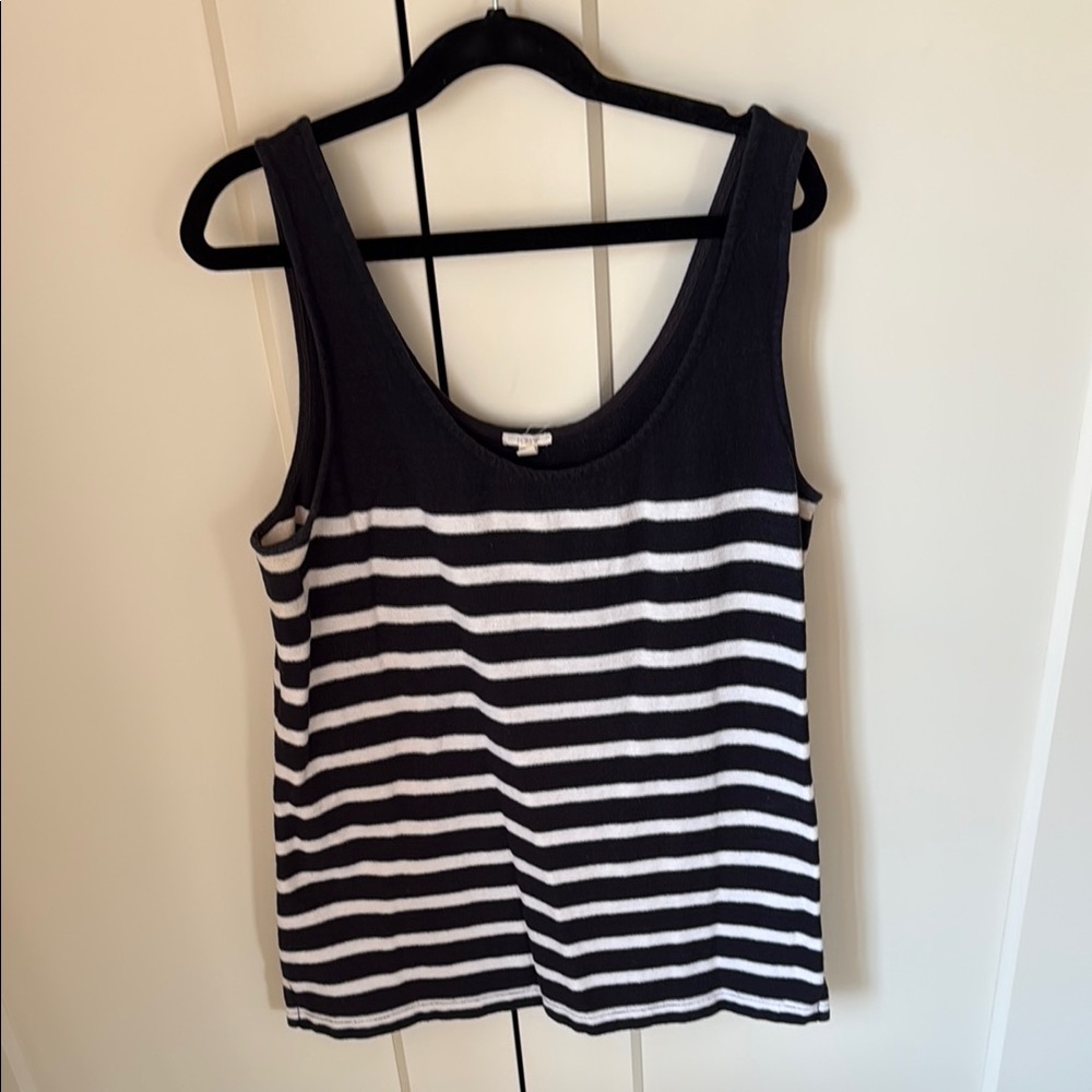 Striped Cotton Black and White Women's Tank Top